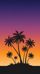 Silhouette Palms: Vibrant Sunset Paradise