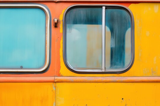 yellow  bus window