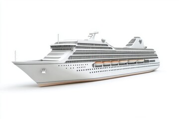 cruise ship isolated on white