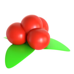 cherry leaves 3d icon illustration
