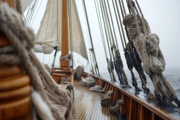 Obraz premium ropes on a sailing ship