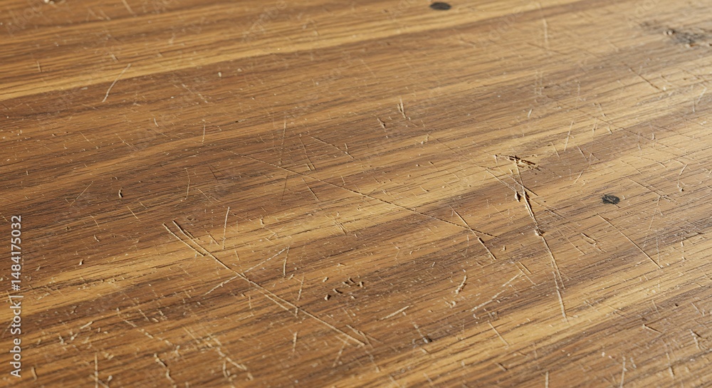 Poster detailed close-up of a wooden surface showing grain patterns and subtle imperfections creating a nat