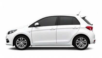 Obraz premium Blank White Hatchback Side View