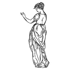 historical female figure in vintage art style