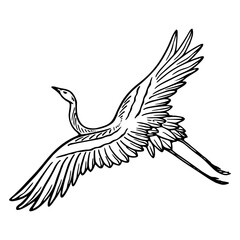 graceful crane in flight design