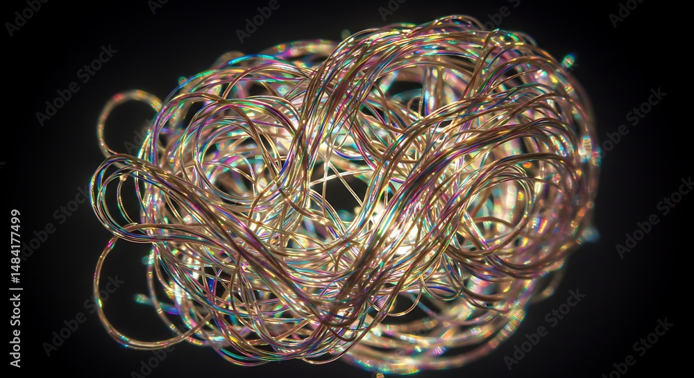 Aufkleber complex interwoven network of light reflecting strands creates an ethereal and intricate visual comp