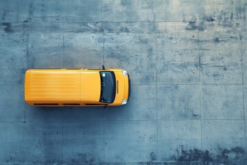 yellow van from above