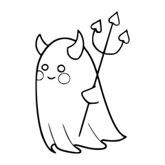 spooky cute ghost line art