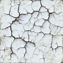 Obraz premium Cracked, off-white surface; extensive network of fine cracks