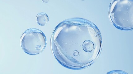 Isolated collagen bubbles emphasizing their role in skin care.