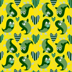 Christmas animals seamless penguin pattern for wrapping paper and fabrics