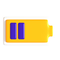 low battery sticker 3d icon illustration