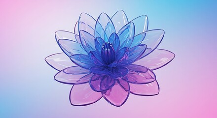 Fototapeta premium Translucent Lotus: A 3D Glass Bloom