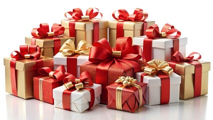 Obraz premium Red and Gold Gift Boxes