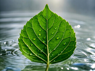 green leaf with water drops. leaf, nature, plant, water, leaves, tree, macro, foliage, summer, isolated, environment, spring, dew, green, texture, wet, flora, rain, fresh, drop, close-up, forest, fres