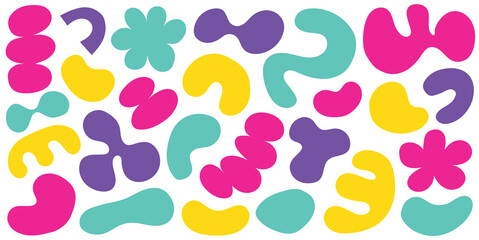 Colorful abstract shape pattern illustration in doodle style