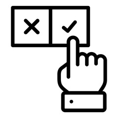 hand finger vote check icon line