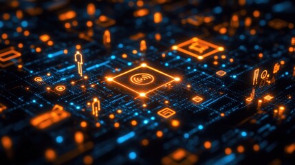 Digital network system with human figures