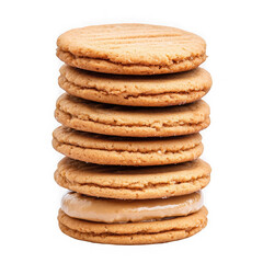 Peanut butter sandwich cookies stacked