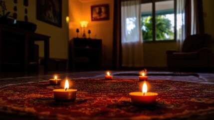 Serene Candlelight Circle: A Peaceful Home Interior
