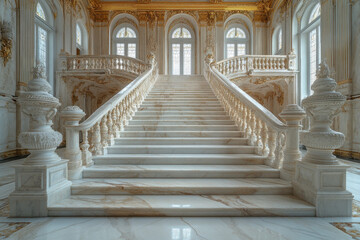 Marble staircase in palace.