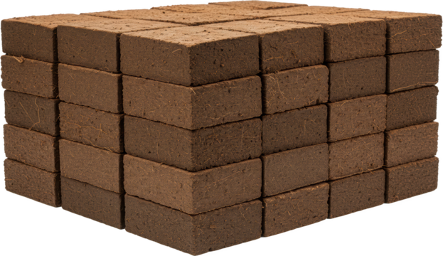 Stack of Brown Coir Bricks Organic Growing Medium Horticulture Supplies