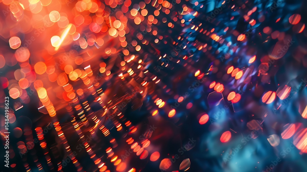 Aufkleber abstract bokeh lights in red and blue creating a vibrant festive background