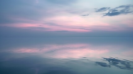 Obraz premium Calm Water Reflection of Sunset Sky.