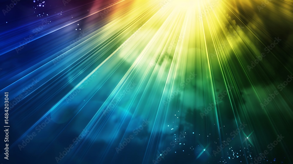 Aufkleber abstract sunlight beaming through colorful clouds creating dynamic energy illustration