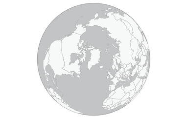 Vector illustration of a map of the Northern Sea Route and a globe image showing the Northern Sea Route