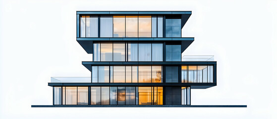 Modern Multi-Story Building With Glass Facade