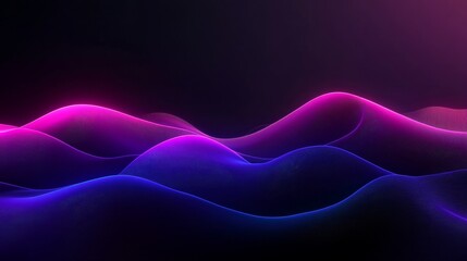 Abstract Pink and Blue Neon Energy Waves Digital Art