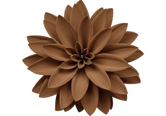 Isolated brown flower with layered petal arrangement