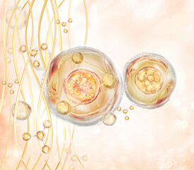 gold serum molecule background