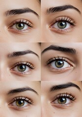 Eye health and beauty tips for healthy eyes and eyebrows with natural eye color and long eyelashes