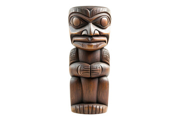 Wooden statue of a man with a beard and a beard