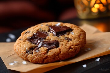 Chocolate chip cookie with sea salt