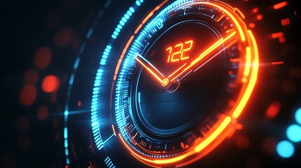 Digital speedometer display illustration