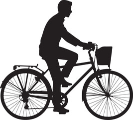 Obraz premium Mountain Biker in Action SilhouetteOff-Road Cycling Adventure VectorExtreme Downhill MTB SceneMountain Bike Rider Jumping SilhouetteCyclist on Rocky Trail Vector Design