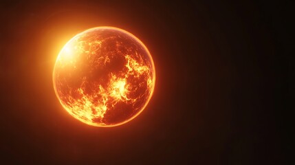 Obraz premium Fiery planet in space