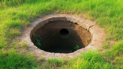 Completed underground sewer system before paving over