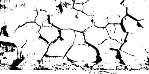 Vector cracks, breaks on land surface from earthquake. old wall background crack vector, grunge texture. cracked white paint on a white background. 