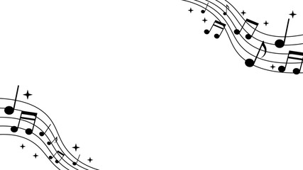 音符　音楽　フレーム　黒 © suorun