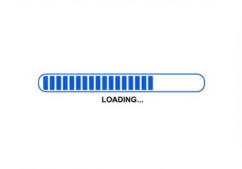 A blue loading bar with progress shown on a plain white background image