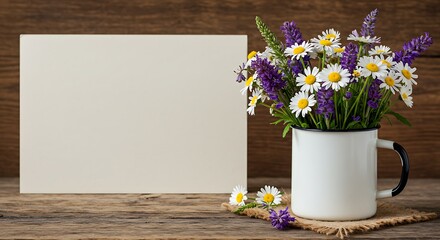 Wildflowers & Blank Canvas: Rustic Still Life