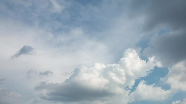 Time lapse of blue sky and white clouds.