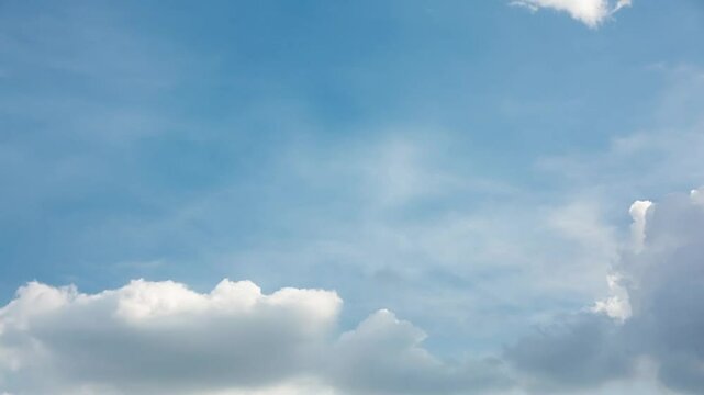 Time lapse of blue sky and white clouds.