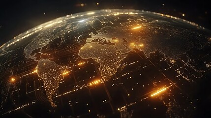 Global nighttime earth view