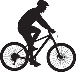 Fototapeta premium Mountain Bike Silhouette | Cycling Vector Clipart
