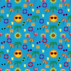 Colorful summer-themed pattern design.